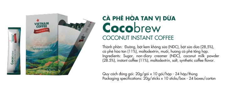 Cafe hòa tan vị dừa